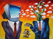 Hiperkommunikáció 1, 1993, olaj, vászon, 135,5 x 100 cm