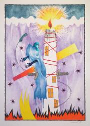Cím nélkül, 1990, vegyes technika, papír méret: 46 x 64 cm