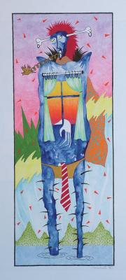 Cím nélkül, 1990, vegyes technika, papír méret: 46 x 64 cm