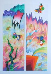 Cím nélkül, 1991, vegyes technika, papír méret: 46 x 64 cm