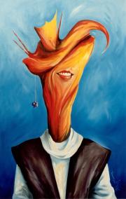 Portré 2, 1996, olaj, farost, 63 x 100 cm