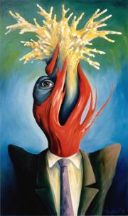 Portré 3, 1996, olaj, farost, 55 x 90 cm