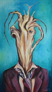 Portré 7, 1996, olaj, farost, 60 x 100 cm