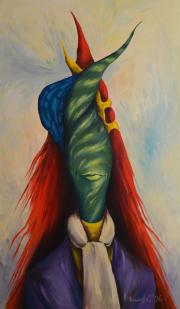 Portré 11, 1996, olaj, farost, 60 x 100 cm