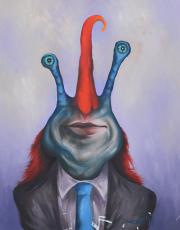 Portré 22, 1997, olaj, farost, 44 x 55 cm