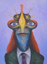 Portré 23, 1997, olaj, farost, 38 x 50 cm