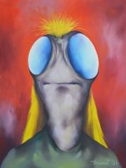 Portré 25, 1997, olaj, farost, 38 x 50 cm
