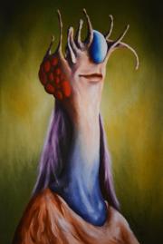 Portré 26, 1998, olaj, farost, 44 x 65 cm