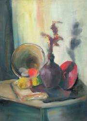 Csendélet, olaj, karton, 50 x 66 cm
