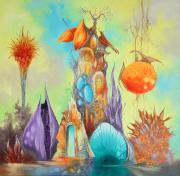 Zöld forrás, olaj, vászon, 50x50 cm