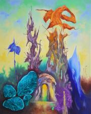 Azúr kövek háza 1., olaj, vászon, 40x50 cm