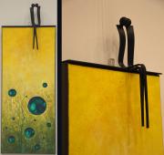 Fúzió 2. (P. Kovács Péterrel közös alkotás, szobor+festmény 30x70 cm)
