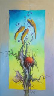 Kristályáfonya 5, 2012, olaj, vászon, 40 x 70 cm
