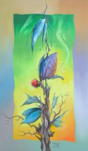 Kristályáfonya 6, 2012, olaj, vászon, 40 x 70 cm