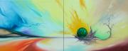Cím nélkül, 2012, olaj, vászon (2 részes), 180x70 cm