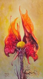 Asztrálvirág 7, 2014, olaj, farost, 20x35 cm