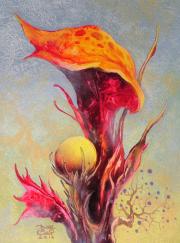 Asztrálvirág 18, 2014, olaj, farost, 18x24 cm
