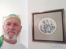 A Biennálén kiállított rézkarcom