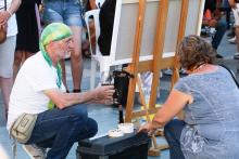 Látványfestés Simon Tündével, Képzőművészeti Utcafesztivál, Eger