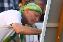 Látványfestés Simon Tündével, Képzőművészeti Utcafesztivál, Eger
